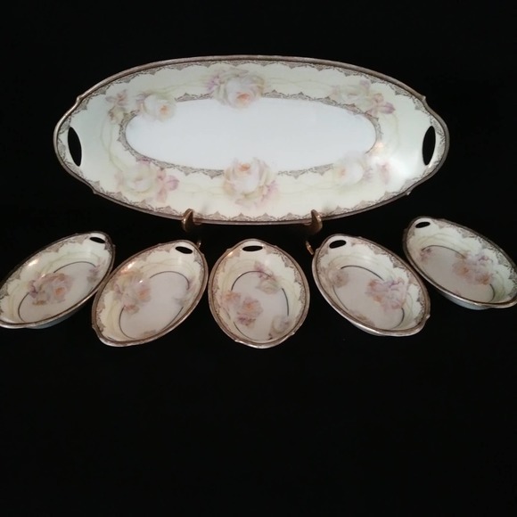 6 Pc Antique Bavarian Serving Set 1910 L.D.B.Co Prince Regent - Picture 11 of 16